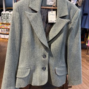 Tweed women's blazer - light green blend
