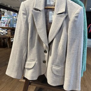 Tweed women's blazer - biscuit